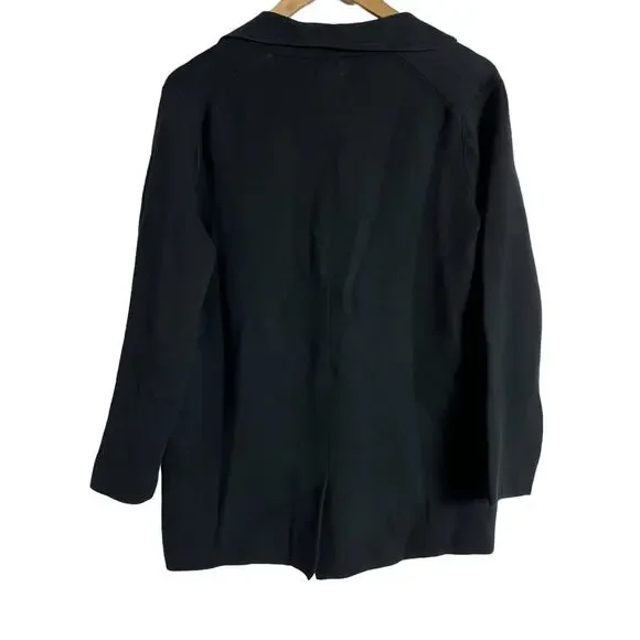 J.Crew Two-Button Black Sweater Knit Blazer Size Petite Medium - Picture 4 of 11